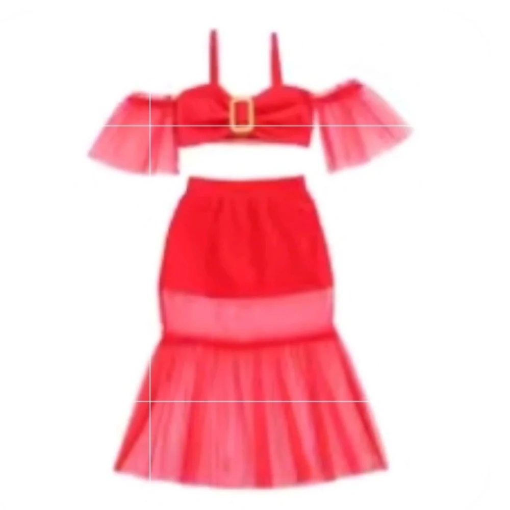 Red Kids Summer Dress Set